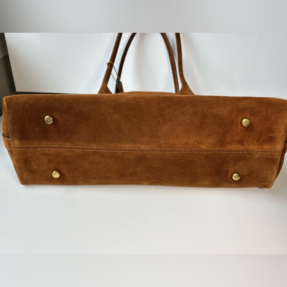 NWOT🌸COACH Empire 34 Carryall Suede Shoulder Handle Bag in “Warm Brown” - Picture 6 of 15